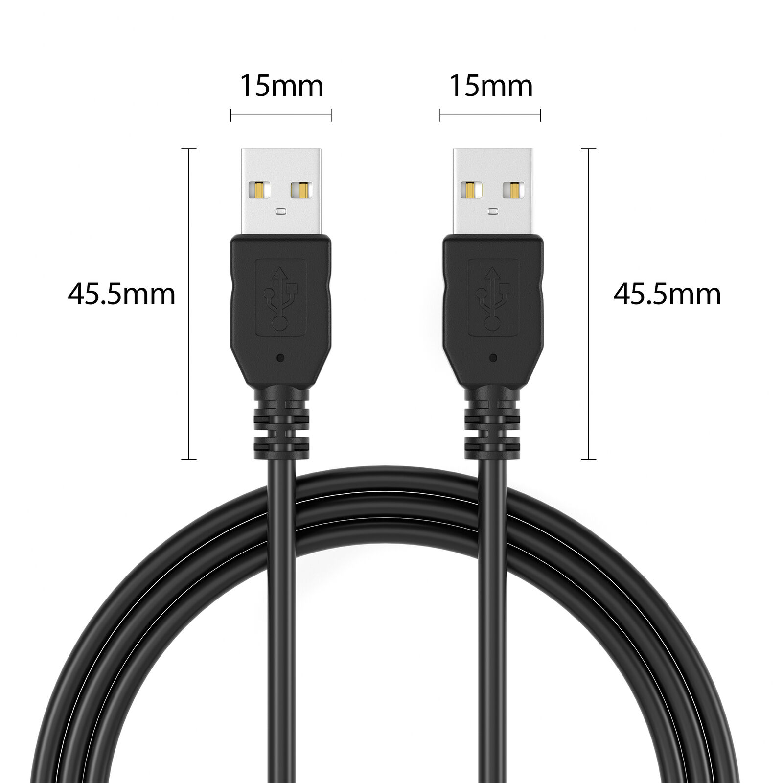 Cable USB 2.0 tipo A macho - macho 1 M Negro