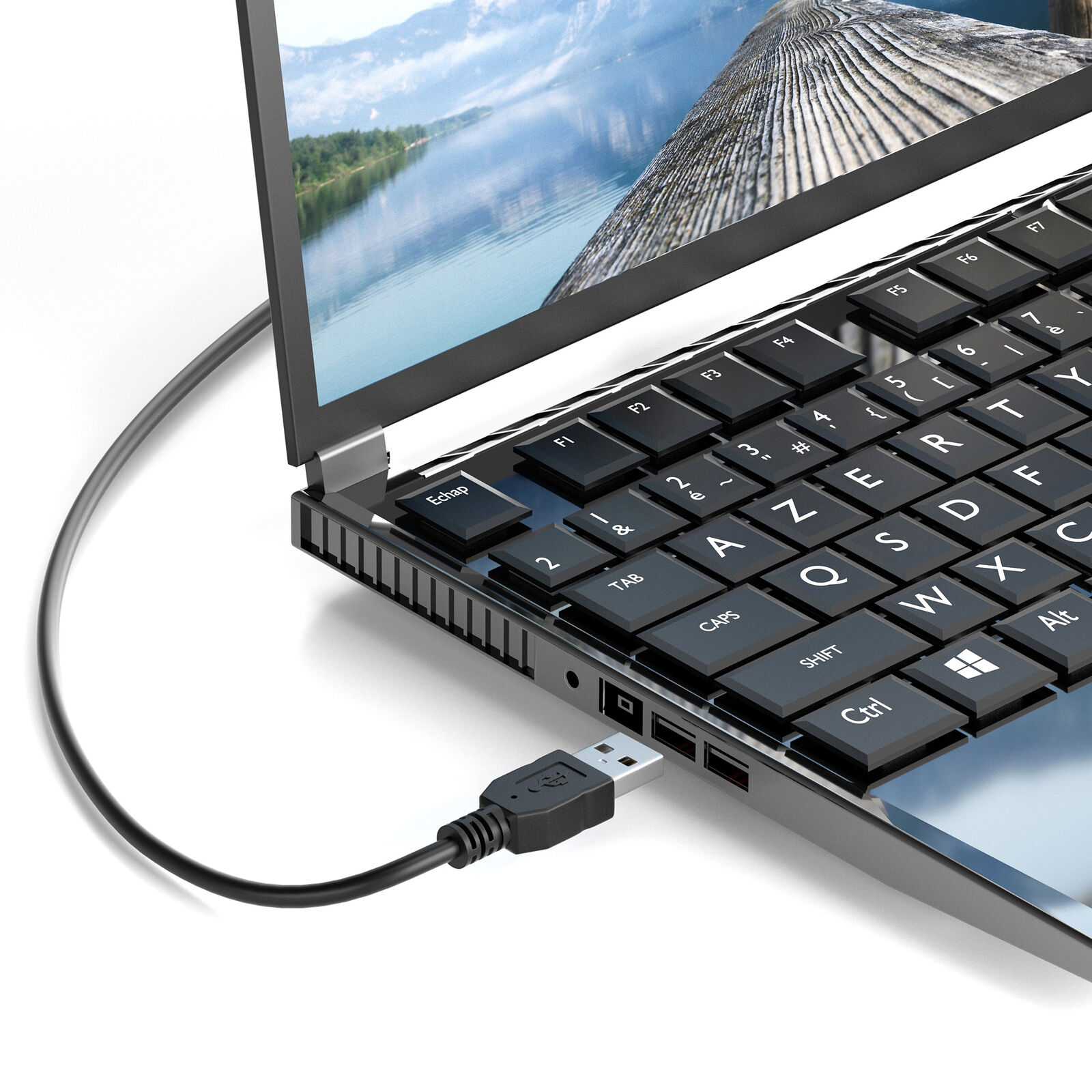 Cable USB 2.0 tipo A macho - macho 2 M Negro