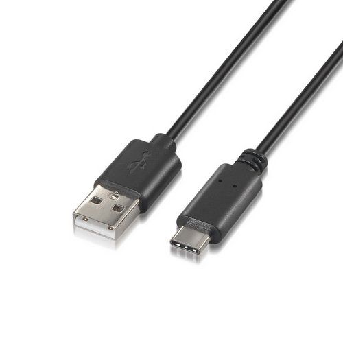 Cable USB 2.0 3A Tipo C macho - Tipo A macho 1 M Negro