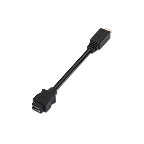 Cable USB 2.0 otg mini-USB 5pin/H-micro B/M 0.10 M Negro