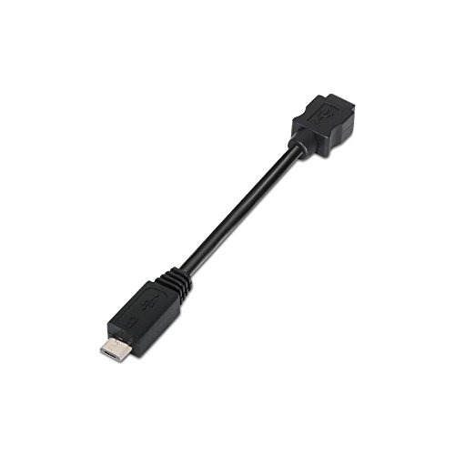 Cable USB 2.0 otg mini-USB 5pin/H-micro B/M 0.10 M Negro
