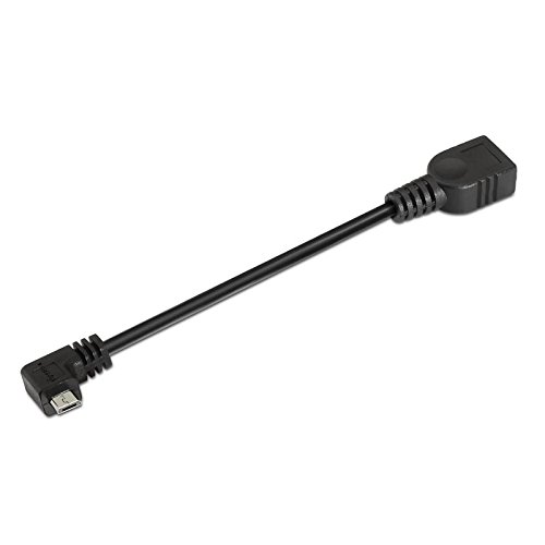 Cable USB 2.0 otg acodado micro B/M-A/H 0.15 M Negro