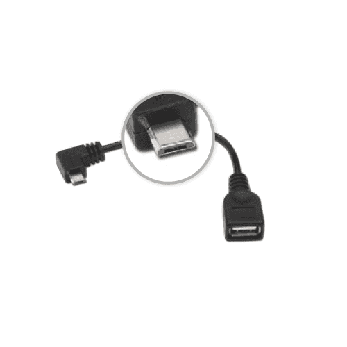 Cable USB 2.0 otg acodado micro B/M-A/H 0.15 M Negro