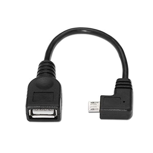 Cable USB 2.0 otg acodado micro B/M-A/H 0.15 M Negro