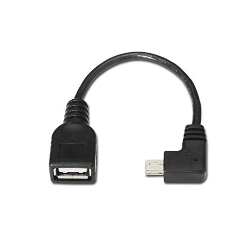 Cable USB 2.0 otg acodado mini B/M-A/H 0.15 M Negro