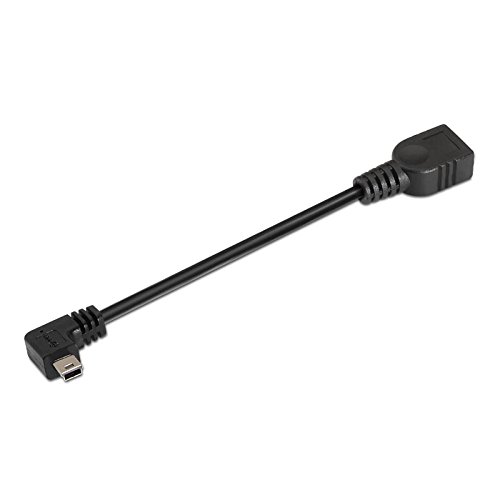 Cable USB 2.0 otg acodado mini B/M-A/H 0.15 M Negro