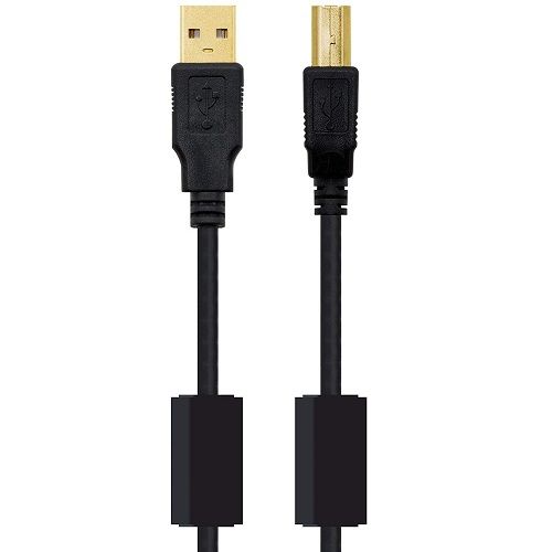 Cable USB 2.0 para impresora con ferrita 5 M Negro