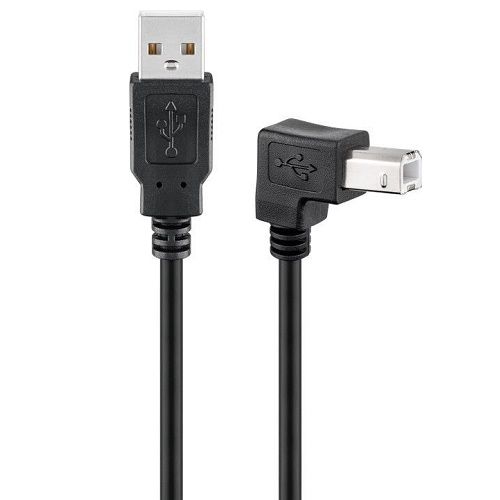 Cable USB 2.0 para impresora tipo B macho acodado 90 0.50 M Negro