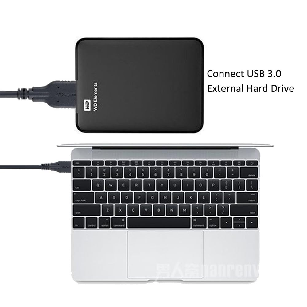 Cable USB 3.0 micro B a USB C macho 1 M Negro