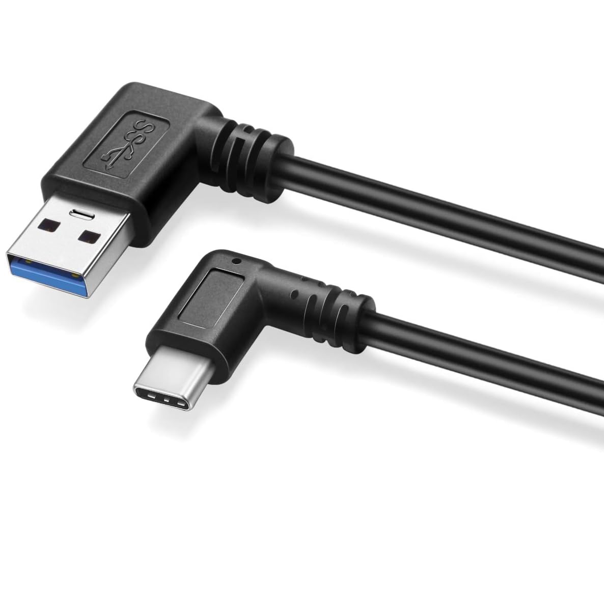 Cable USB-C 3.1 macho a USB-A 3.1 macho acodado 0.50 M Negro