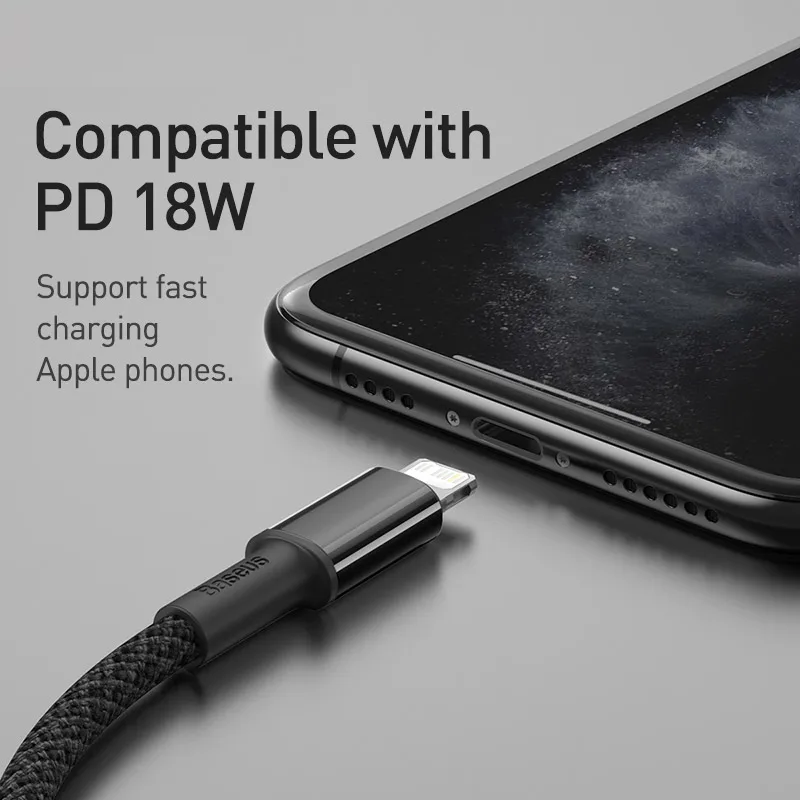 Cable USB C a Lightning 20W 1 M Negro