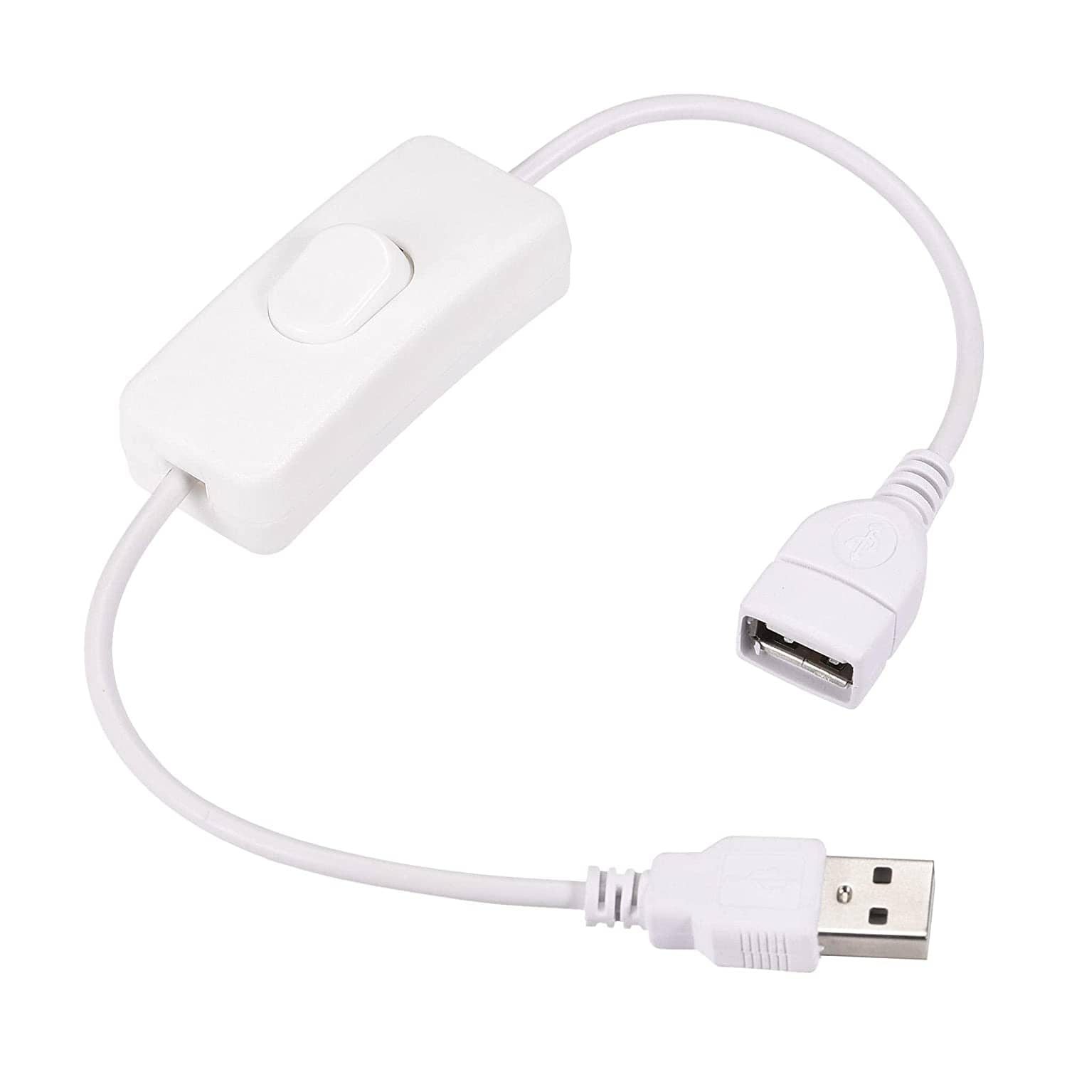 Cable USB con interruptor macho-hembra 0.30 M Blanco