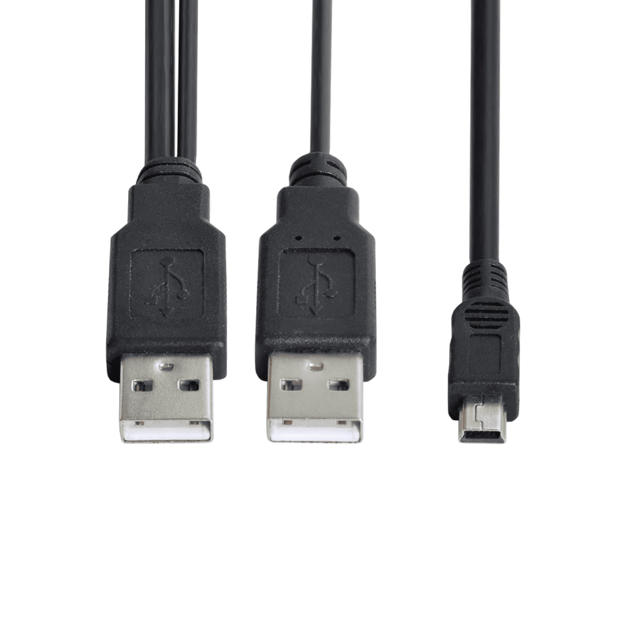 Cable USB mini tipo B 5 pines dual-power 0.50 M Negro