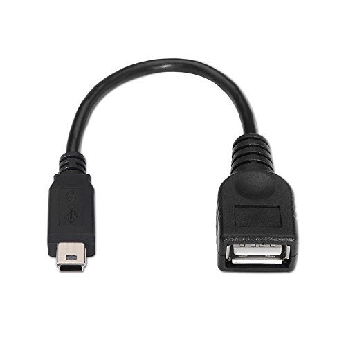 Cable USB otg 2.0 mini B macho 0.15 M Negro