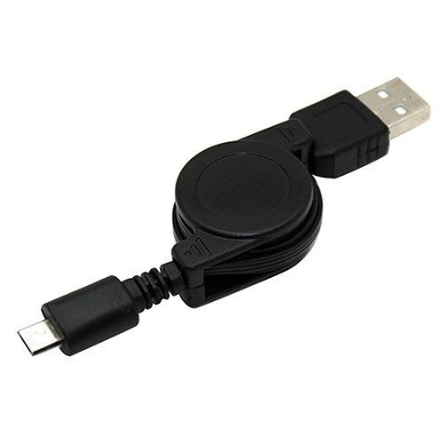 Cable usb retractil micro USB 0.75 M Negro