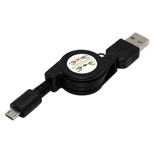 Cable usb retractil micro USB 0.75 M Negro