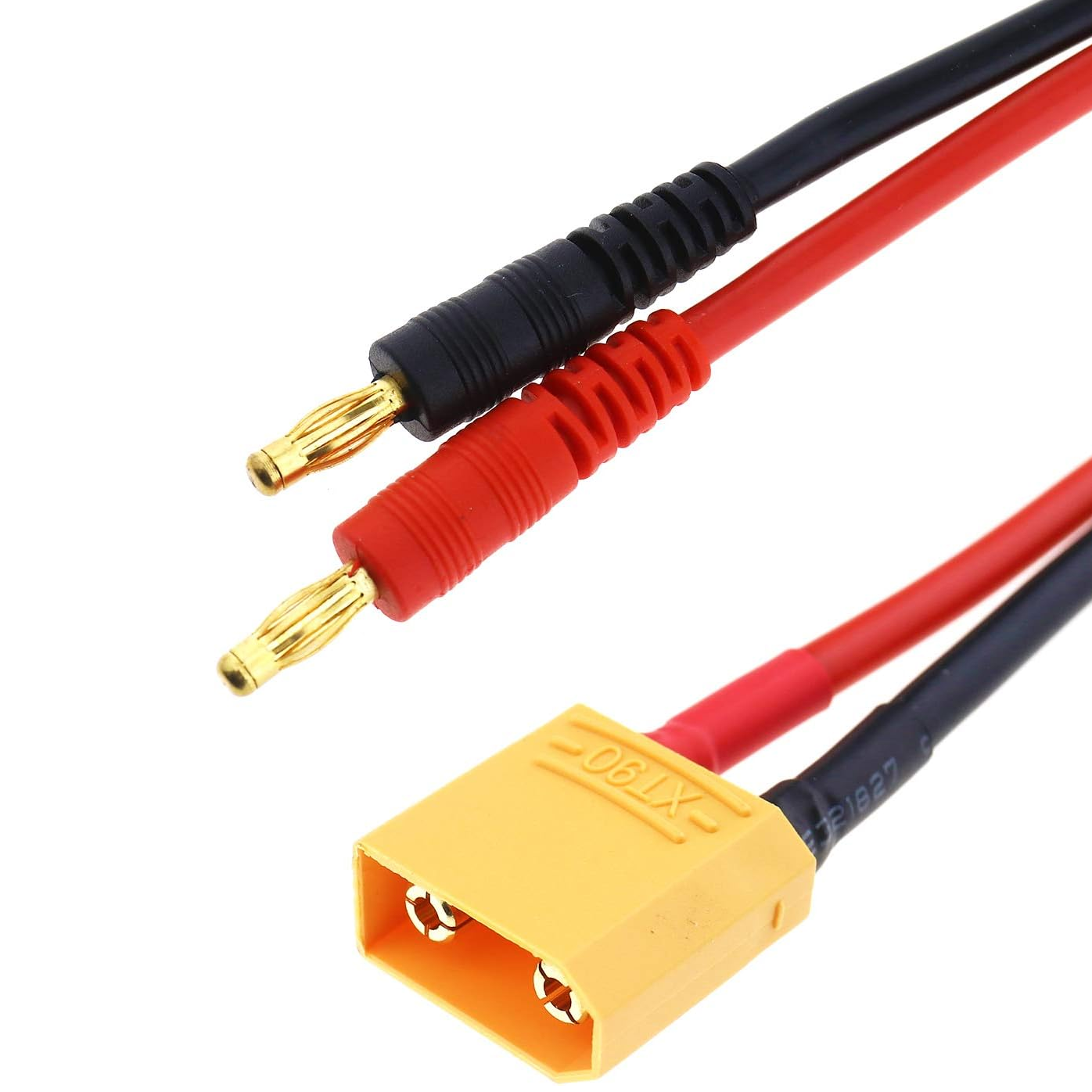Cable XT60 macho a HXT Banana 4.0mm macho  rojo-negro