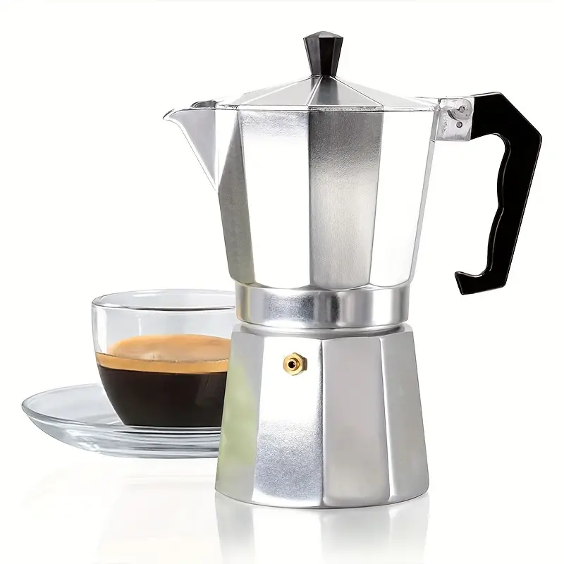 Cafetera Moka manual de aluminio 12 tazas 24 cm Plateado