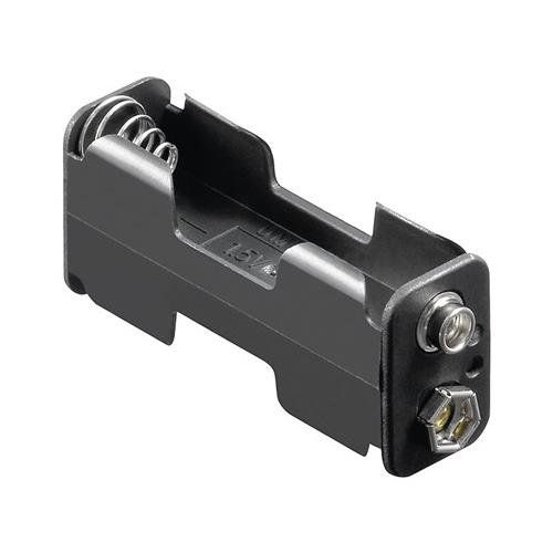 Portapilas para 2 pilas FR6, HR6, LR6  Negro