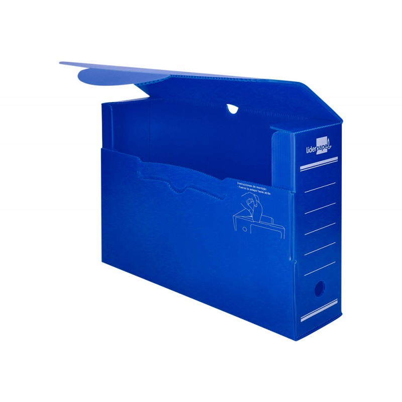 Caja archivo definitivo plastico Liderpapel 36x26x10 cm  Azul