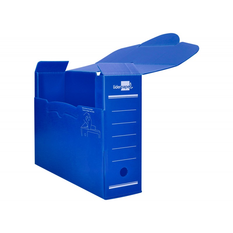 Caja archivo definitivo plastico Liderpapel 36x26x10 cm Azul