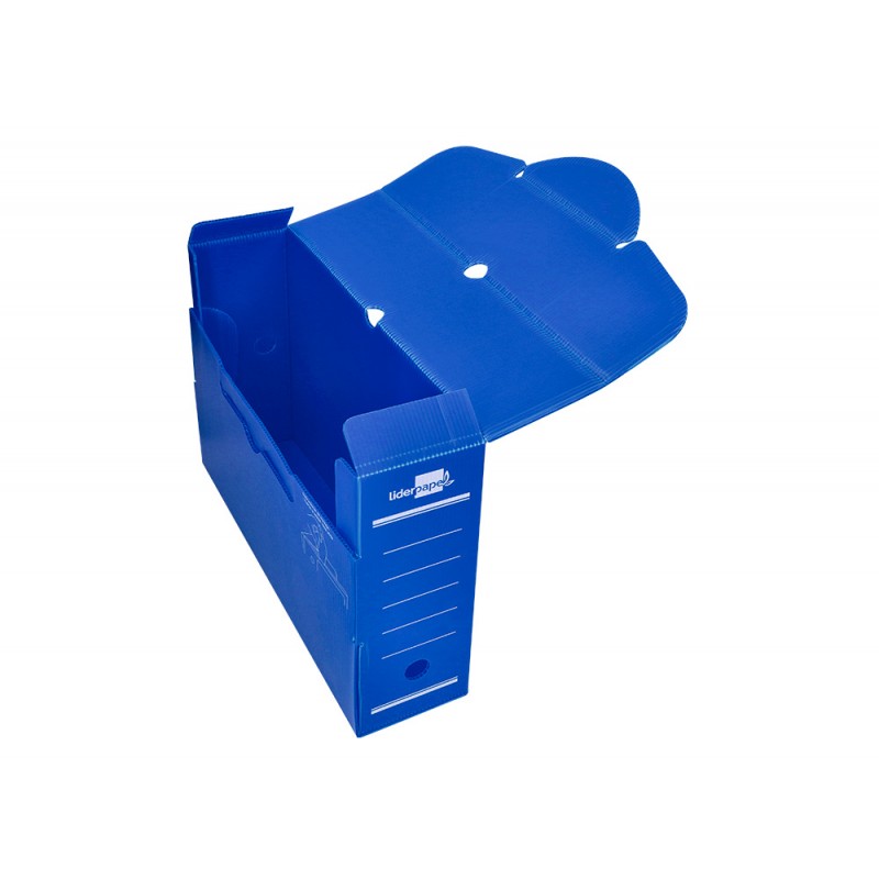 Caja archivo definitivo plastico Liderpapel 36x26x10 cm  Azul