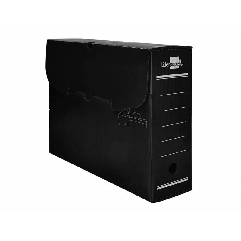 Caja archivo definitivo plastico Liderpapel 36x26x10 cm  Negro