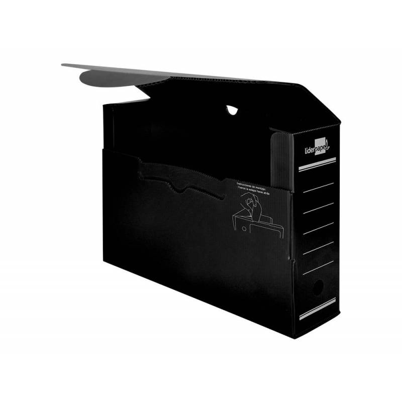 Caja archivo definitivo plastico Liderpapel 36x26x10 cm  Negro