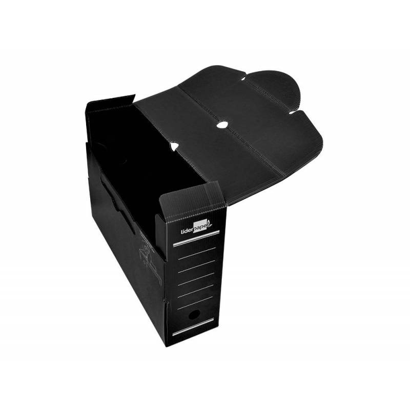 Caja archivo definitivo plastico Liderpapel 36x26x10 cm  Negro