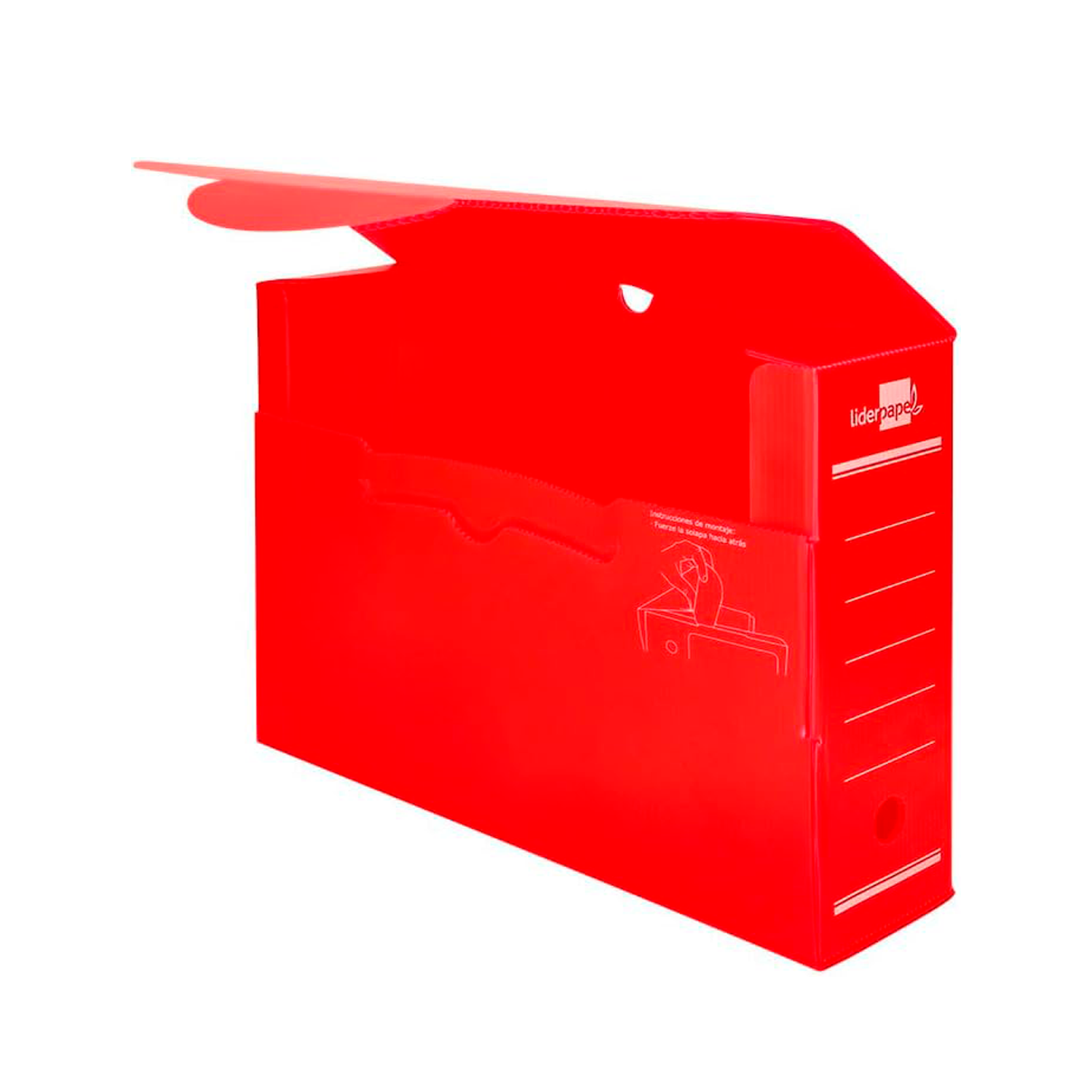 Caja archivo definitivo plastico Liderpapel 36x26x10 cm  Rojo