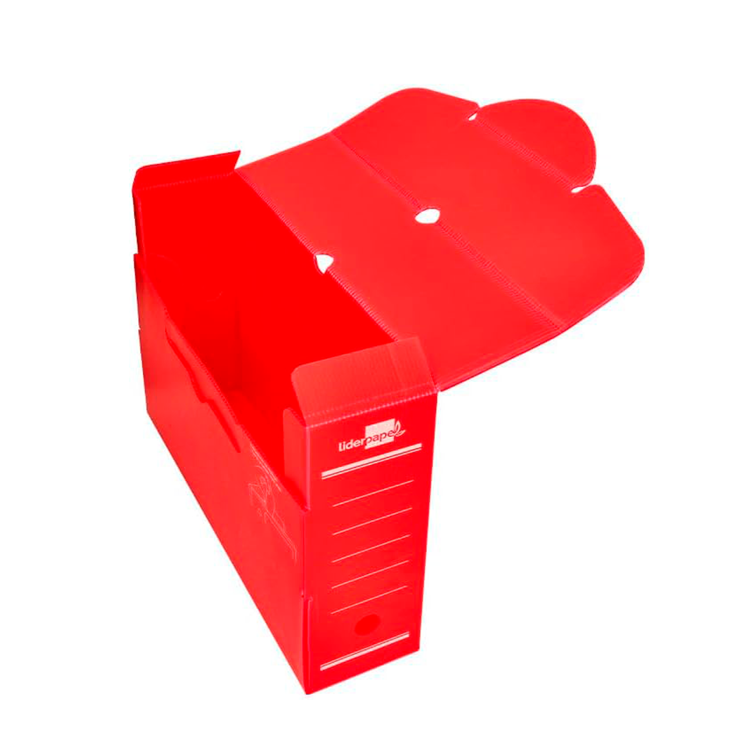 Caja archivo definitivo plastico Liderpapel 36x26x10 cm  Rojo