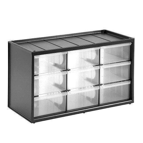 Caja de almacenamiento para piezas con 9 cajones