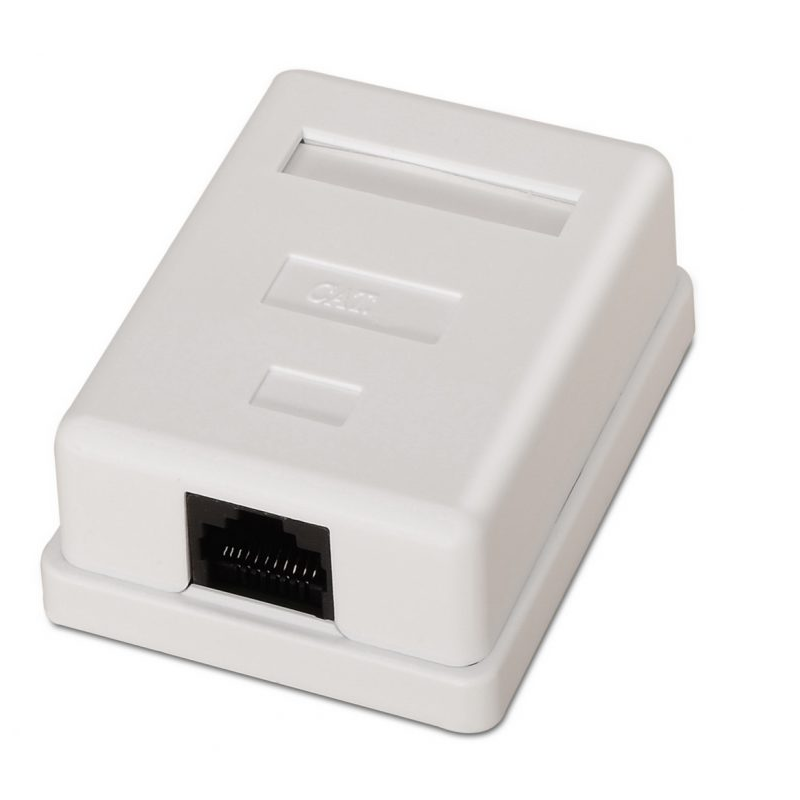 Caja de superficie de 1 RJ45 Cat 6 UTP  Blanco