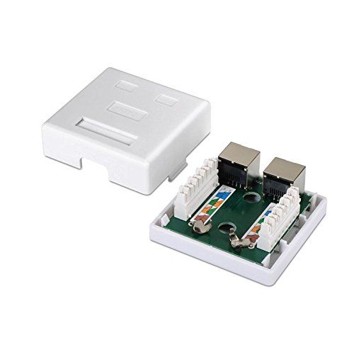 Caja de superficie de 2 RJ45 Cat 6 FTP  Blanco