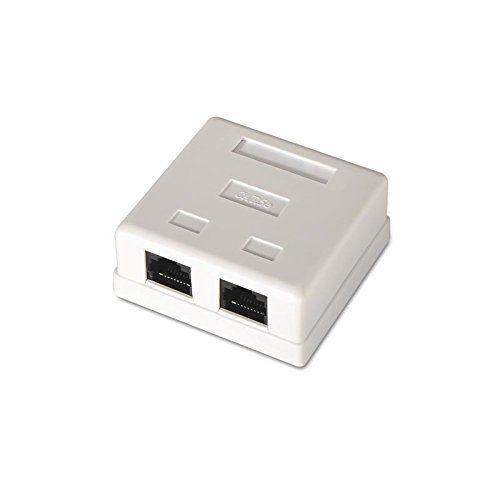 Caja de superficie de 2 RJ45 Cat 6 UTP  Blanco