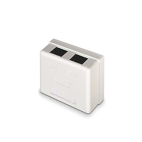 Caja de superficie de 2 RJ45 Cat 6 UTP  Blanco