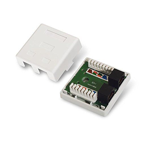 Caja de superficie de 2 RJ45 Cat 6 UTP  Blanco