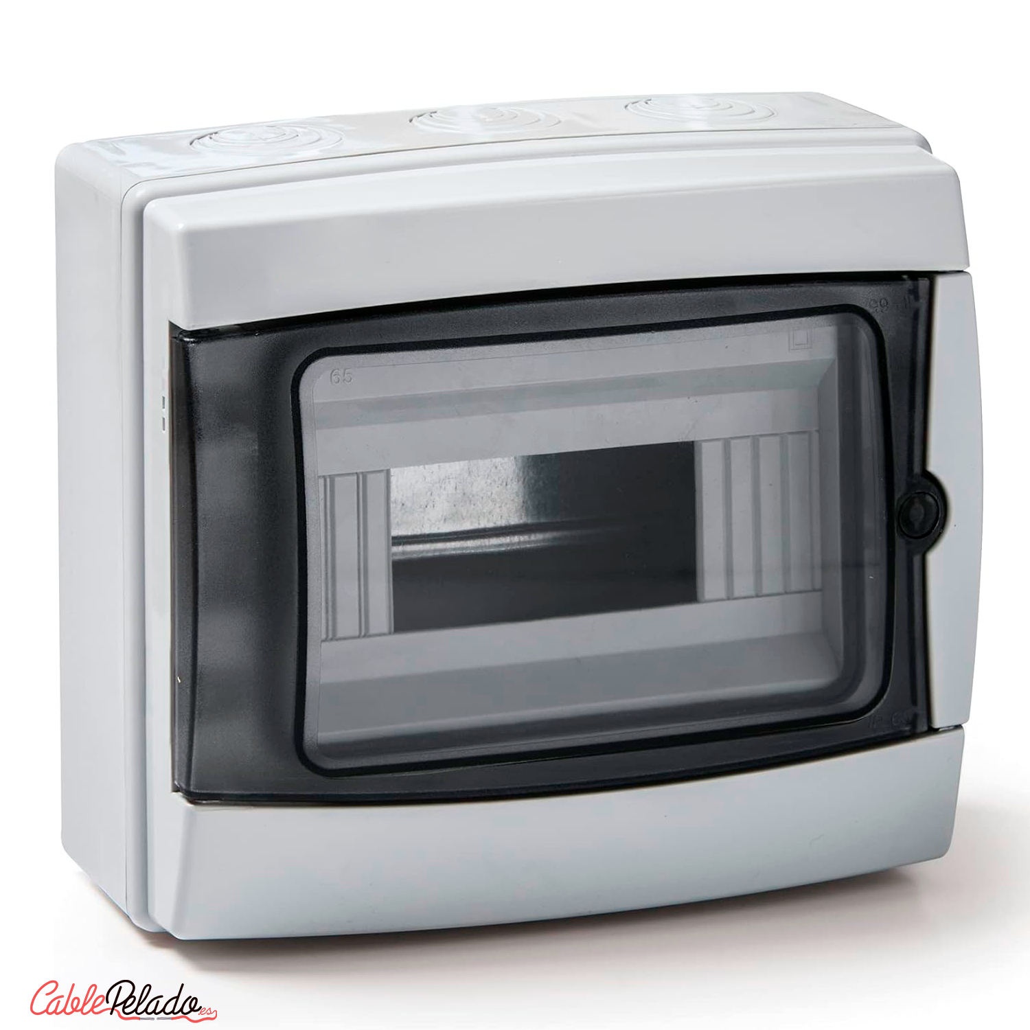 Caja ICP-65 8 elementos con puerta transparente  Gris