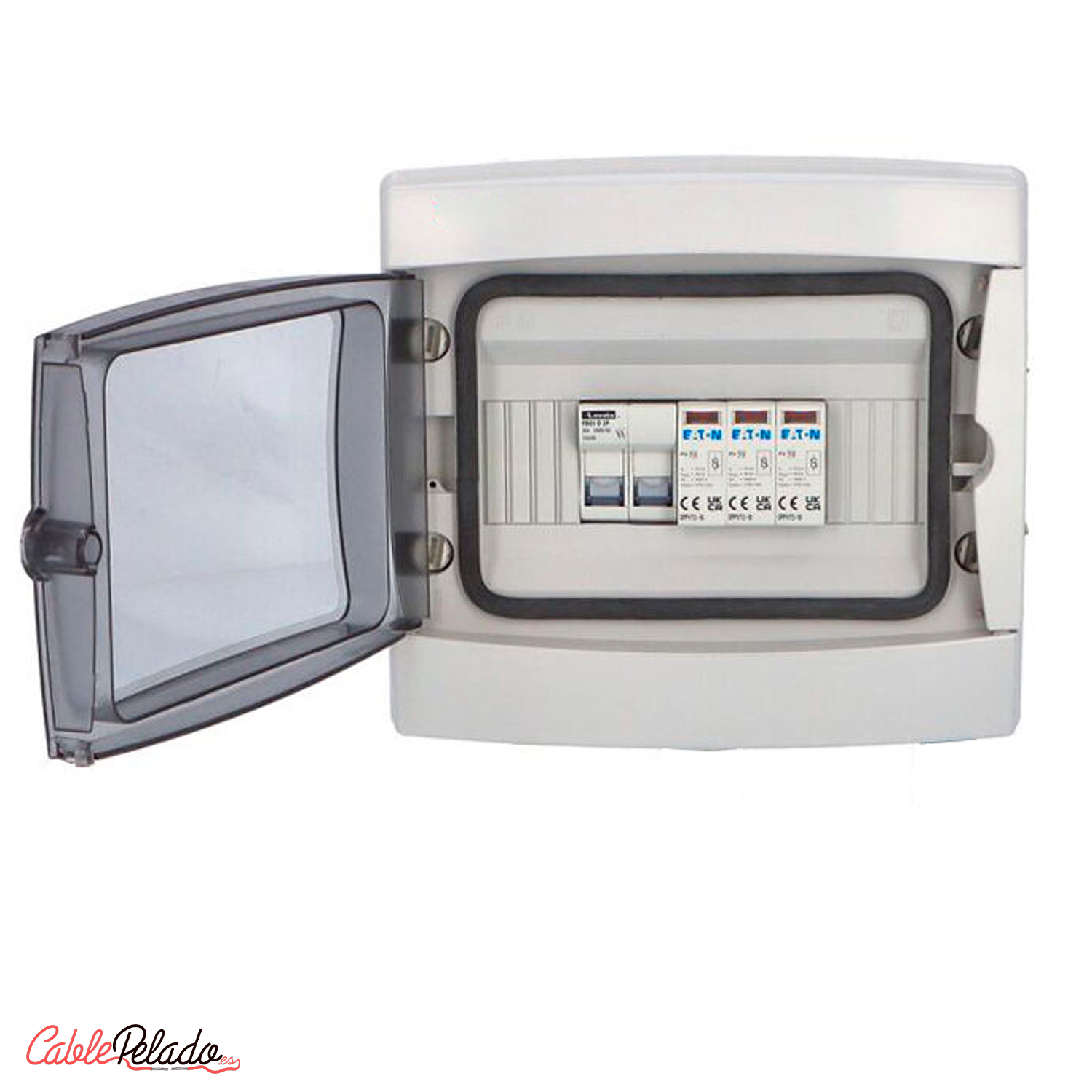 Caja ICP-65 8 elementos con puerta transparente  Gris