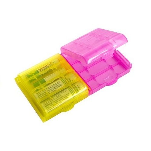 Sourcing Map Caja De Almacenamiento De Batería Recipiente Protector Transparente Para Pilas AAA/AA 100 X AA