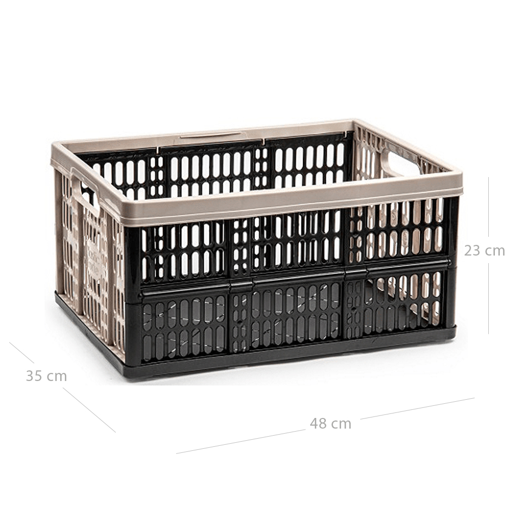 Caja plegable con asas plastico 32 Litros Beige
