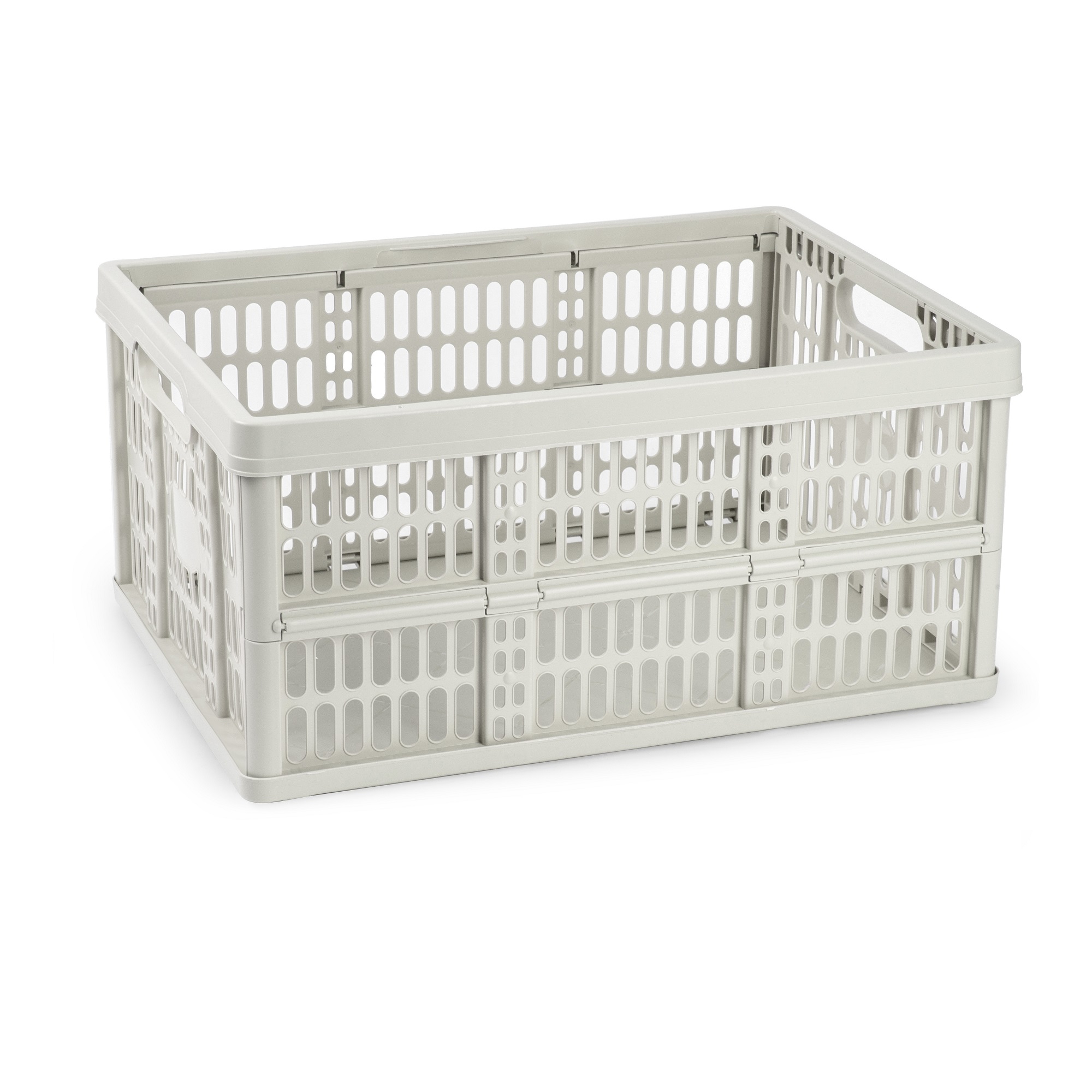 Caja plegable con asas plastico 32 Litros Beige