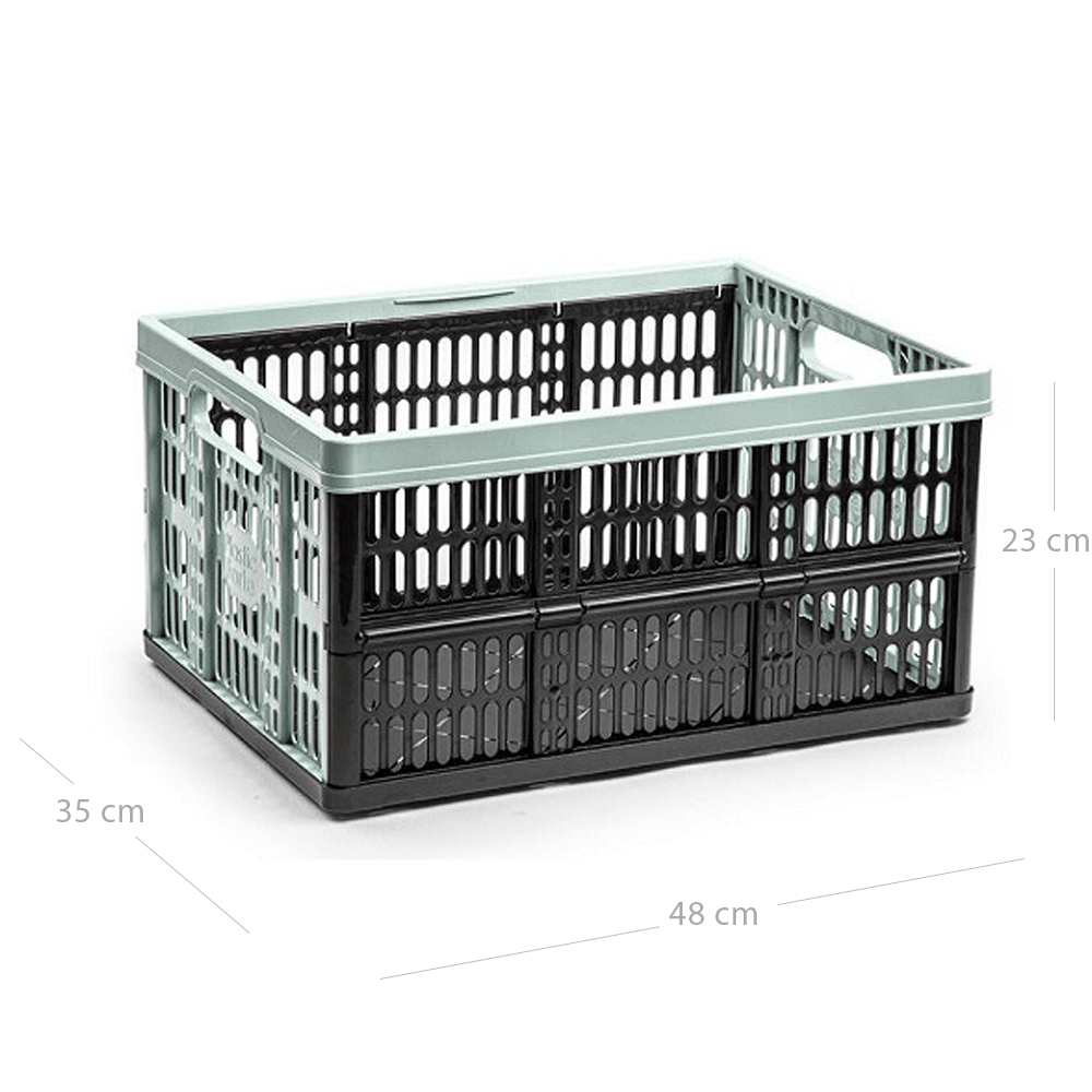 Caja plegable con asas plastico 32 Litros Verde claro
