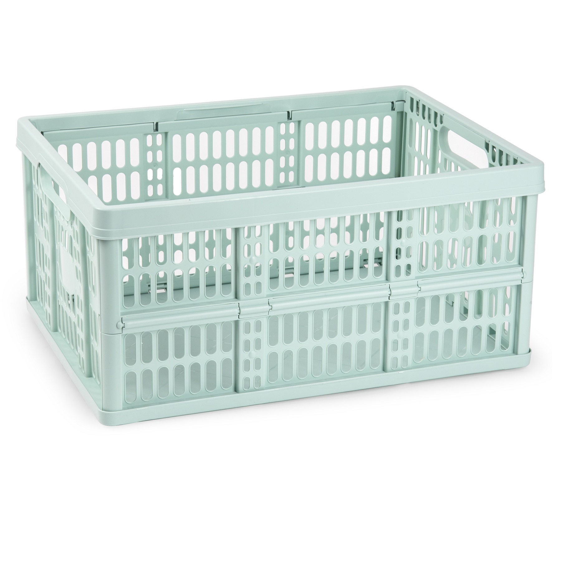 Caja plegable con asas plastico 32 Litros Verde claro