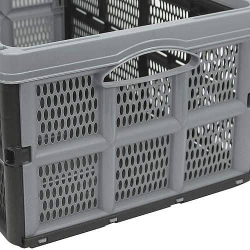 Caja plegable con asas plastico 32 Litros gris-negro