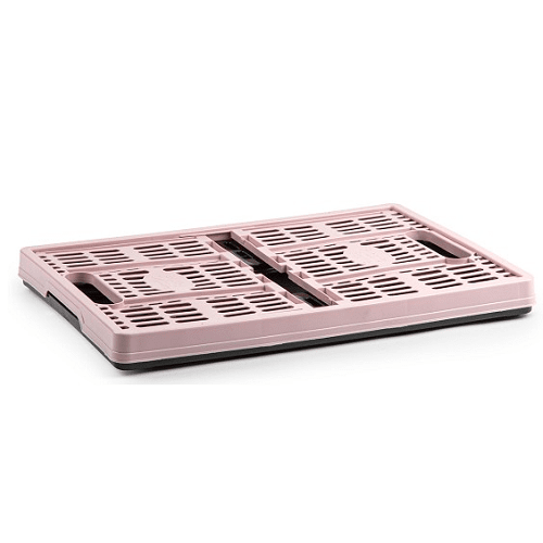 Caja plegable con asas plastico 32 Litros Rosa claro