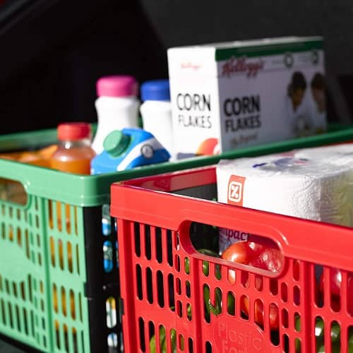 Caja plegable con asas plastico 32 Litros Rosa claro