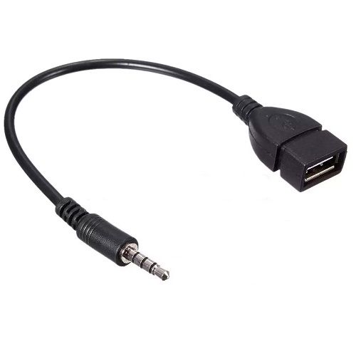 Cable adaptador USB a jack 3.5mm AUX 0.20 M Negro