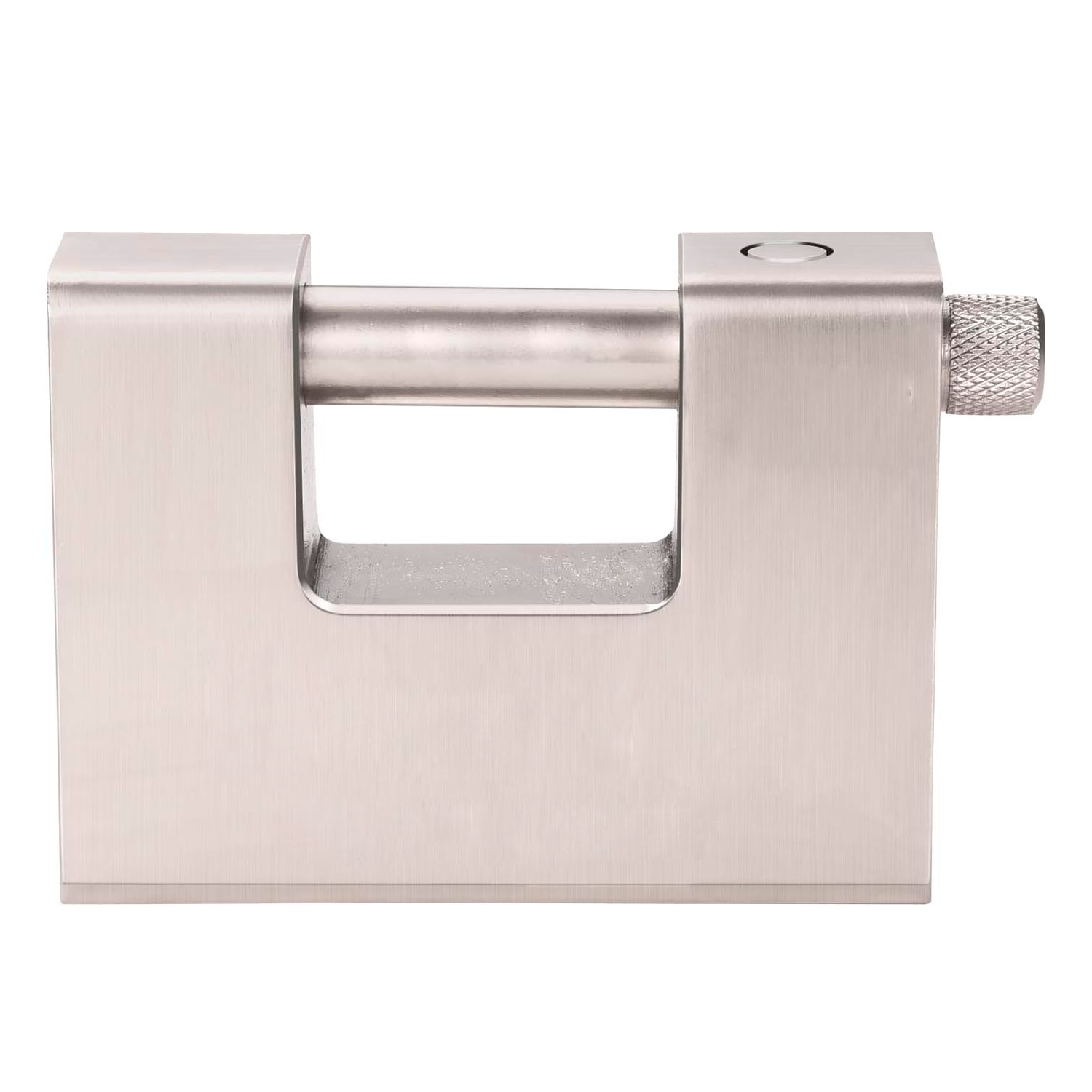 Candado rectangular seguridad de laton macizo con llave 90 mm  Plateado