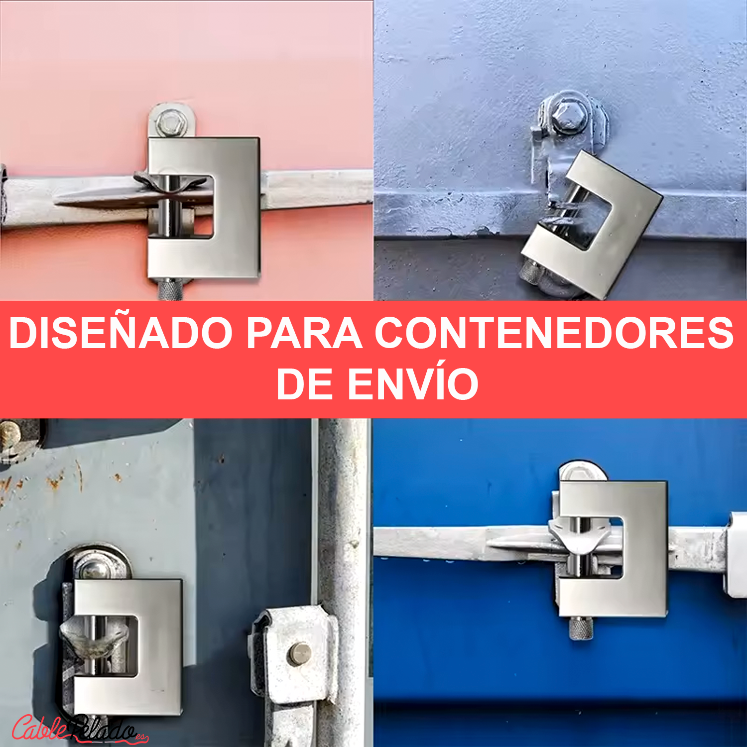 Candado rectangular seguridad de laton macizo con llave 90 mm  Plateado